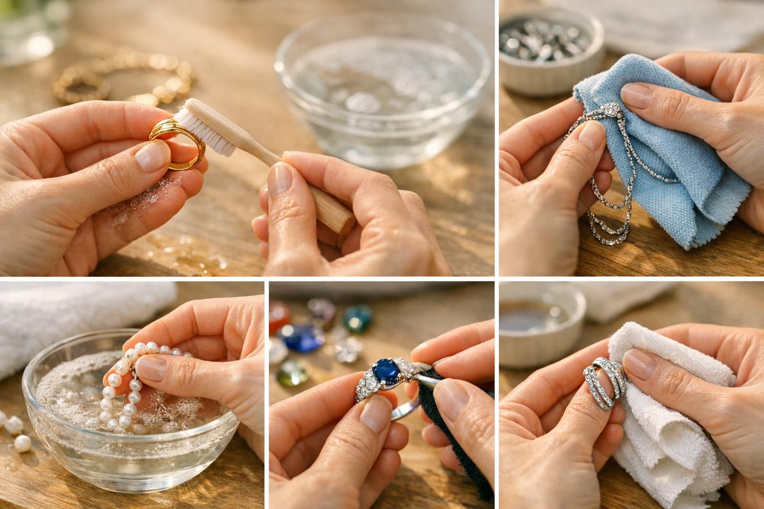 découvrez notre guide complet pour nettoyer vos bijoux selon leur matière et préserver leur éclat au quotidien.